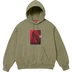 Supreme Kate Moss Hooded Sweatshirt - Light Olive (front)