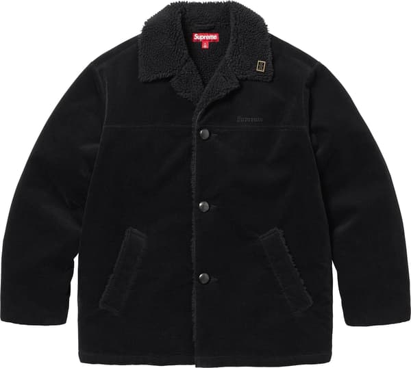 Supreme Kindermann Uncut Corduroy Car Coat - Black (front)