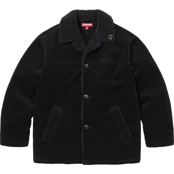 Supreme Kindermann Uncut Corduroy Car Coat - Black (front)