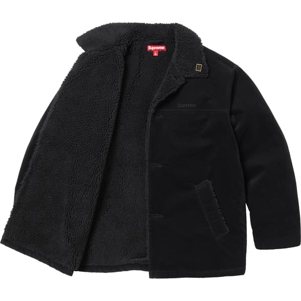 Supreme Kindermann Uncut Corduroy Car Coat - Black (front)