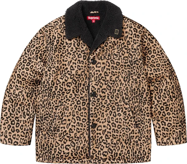Supreme Kindermann Uncut Corduroy Car Coat - Leopard (front)