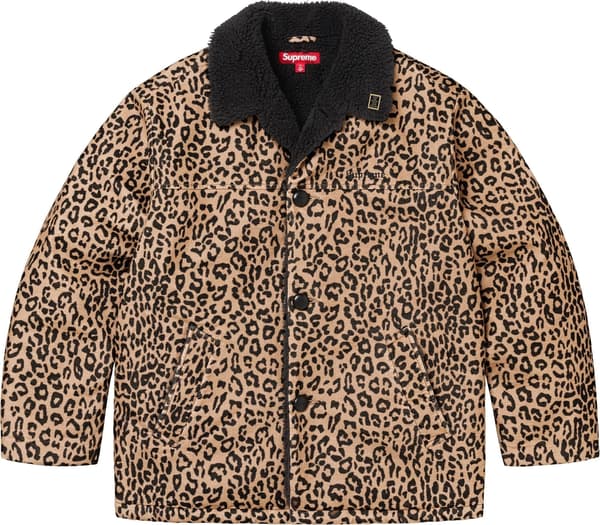 Supreme Kindermann Uncut Corduroy Car Coat - Leopard (front)