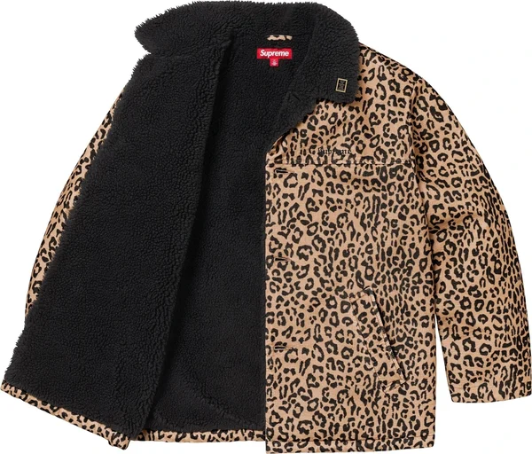Supreme Kindermann Uncut Corduroy Car Coat - Leopard (front)