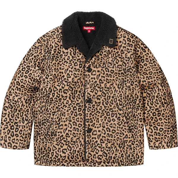 Supreme Kindermann Uncut Corduroy Car Coat - Leopard (front)