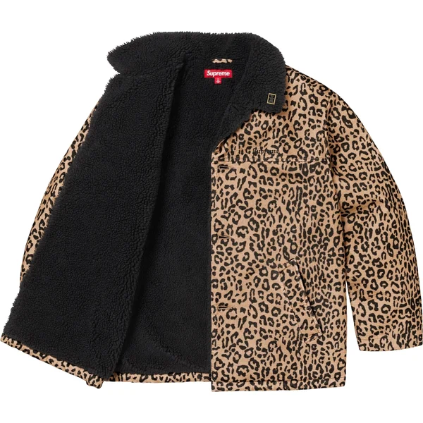 Supreme Kindermann Uncut Corduroy Car Coat - Leopard (front)