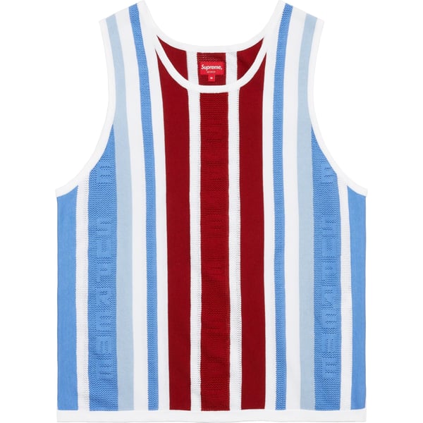 Supreme Knit Stripe Tank Top - White (front)