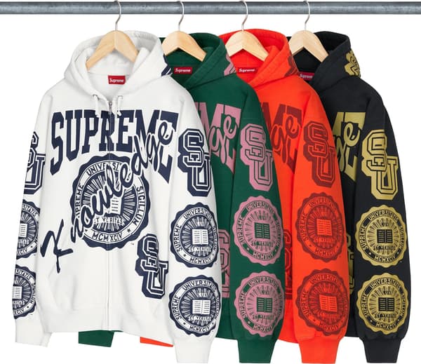 Supreme Knowledge Reigns Zip Up Hooded Sweatshirt - Product Image