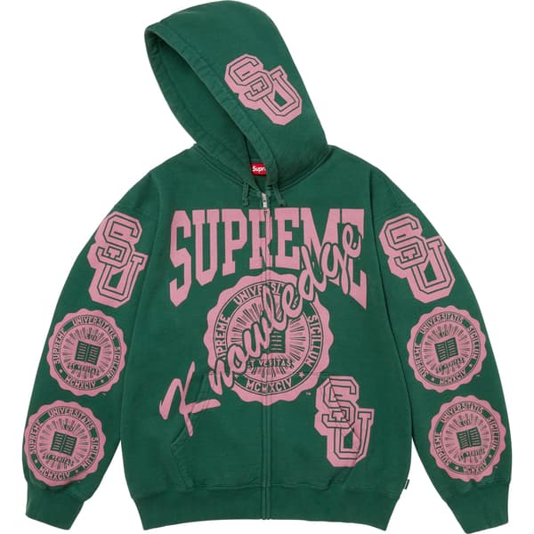 Supreme Knowledge Reigns Zip Up Hooded Sweatshirt - Dark Green (front)