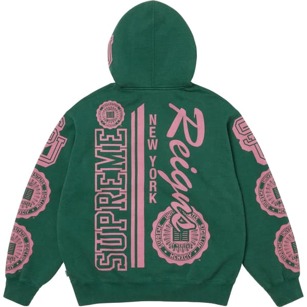 Supreme Knowledge Reigns Zip Up Hooded Sweatshirt - Dark Green (front)