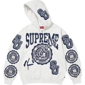Supreme Knowledge Reigns Zip Up Hooded Sweatshirt White