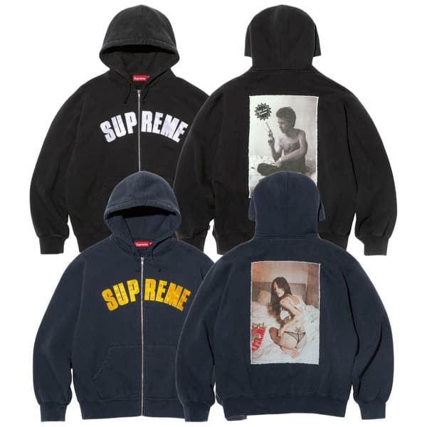 Supreme/Larry Clark Zip Up Hooded Sweatshirt - Black (front)