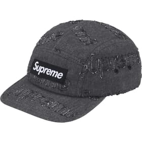 Supreme Lasered Denim Camp Cap Black