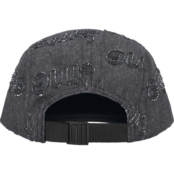 Supreme Lasered Denim Camp Cap - Black (front)