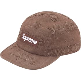 Supreme Lasered Denim Camp Cap Brown