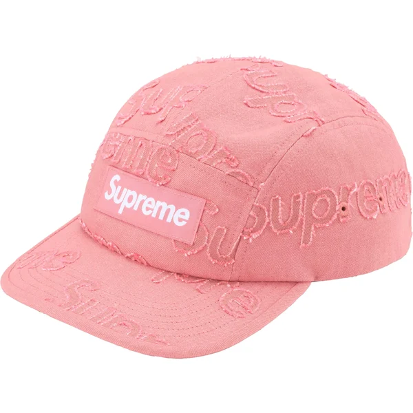 Supreme Lasered Denim Camp Cap - Pink (front)