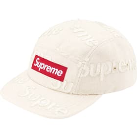 Supreme Lasered Denim Camp Cap White