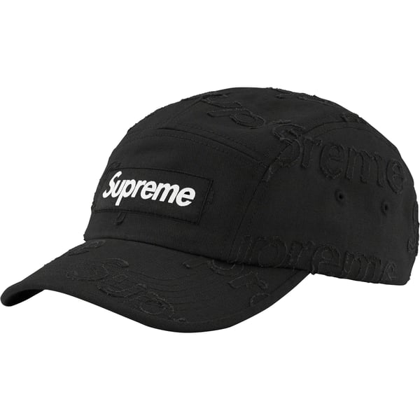 Supreme Lasered Twill Camp Cap - Black (front)