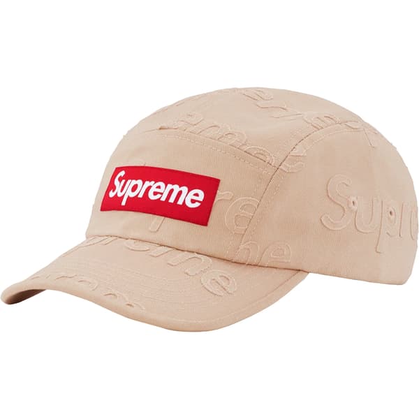 Supreme Lasered Twill Camp Cap - Tan (front)