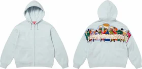Supreme Last Supper Embroidered Zip Up Hooded Sweater
