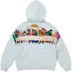 Supreme Last Supper Embroidered Zip Up Hooded Sweater - Light Blue (front)