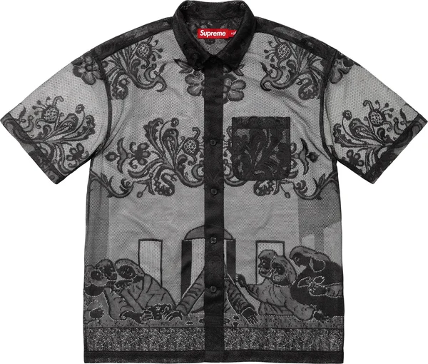 Supreme Last Supper Lace S/S Shirt - Black (front)