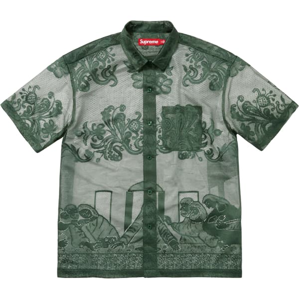 Supreme Last Supper Lace S/S Shirt - Dark Green (front)