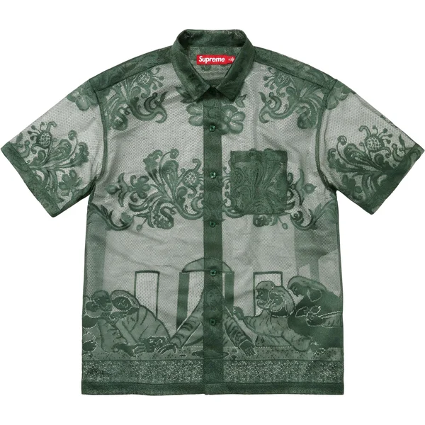Supreme Last Supper Lace S/S Shirt - Dark Green (front)