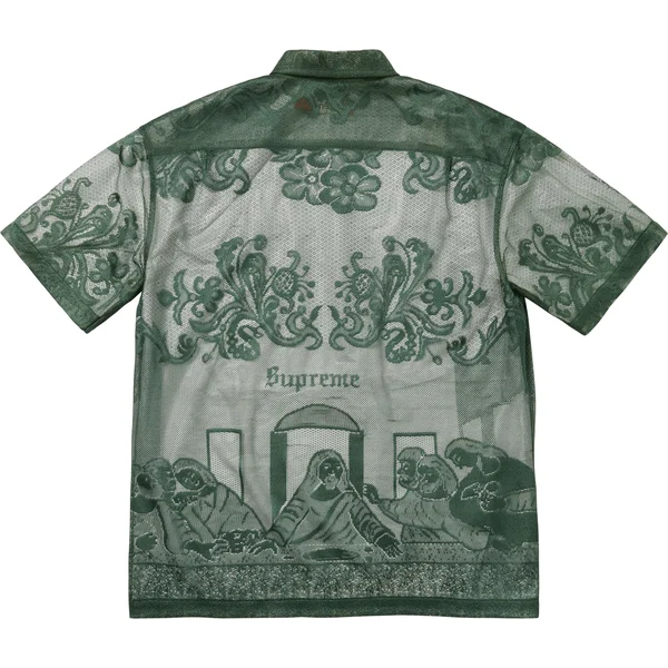 Supreme Last Supper Lace S/S Shirt - Dark Green (front)