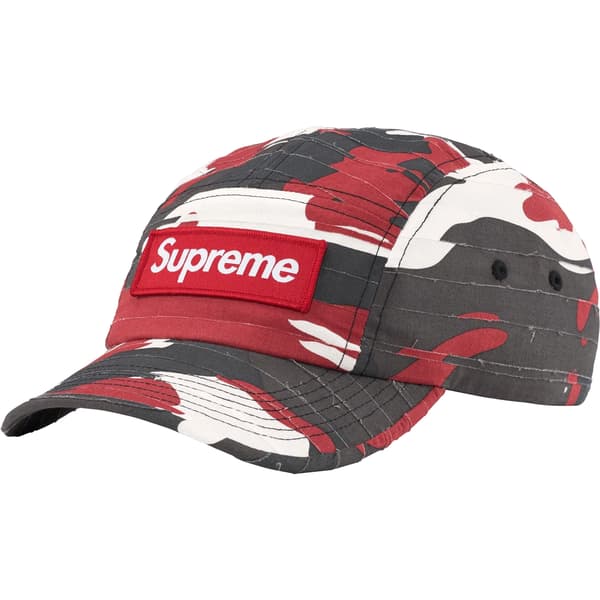 Supreme Layered Camo Camp Cap - Red (front)