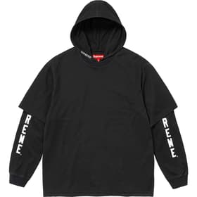 Supreme Layered Hooded L/S Top Black
