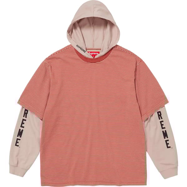 Supreme Layered Hooded L/S Top - Tan (front)