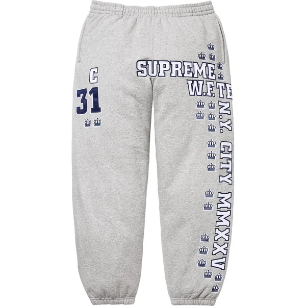 Supreme League Champs Sweatpant - Heather Grey (front)