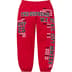 Supreme League Champs Sweatpant - Red (front)