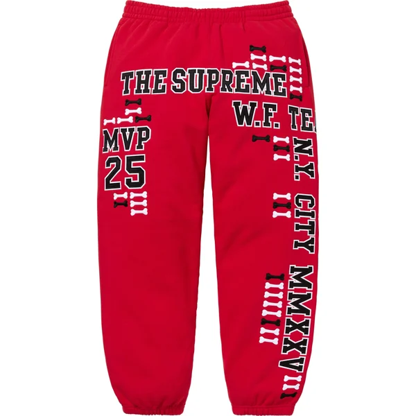 Supreme League Champs Sweatpant - Red (front)