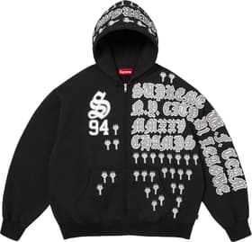 Supreme League Champs Zip Up Hooded Sweatshirt Black