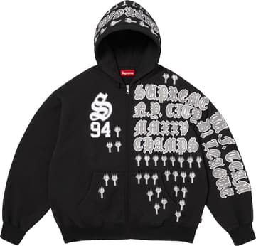 Supreme League Champs Zip Up Hooded Sweatshirt