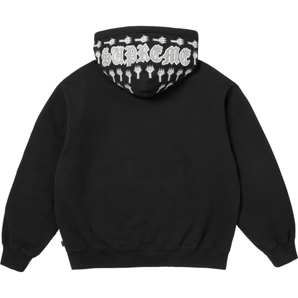 Supreme League Champs Zip Up Hooded Sweatshirt - Black (front)