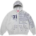 Supreme League Champs Zip Up Hooded Sweatshirt - Heather Grey (front)