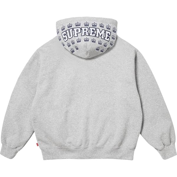 Supreme League Champs Zip Up Hooded Sweatshirt - Heather Grey (front)