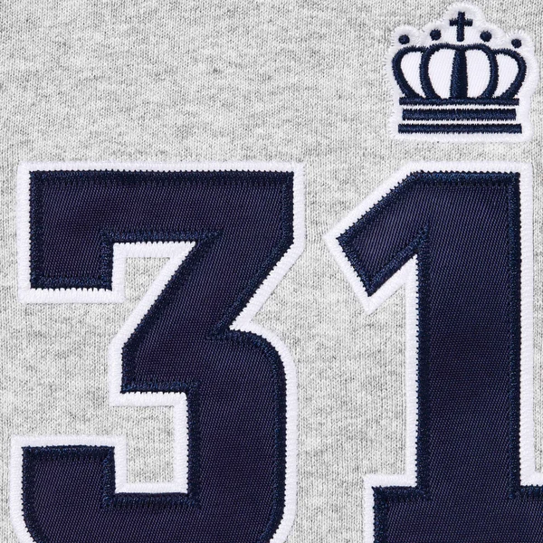 Supreme League Champs Zip Up Hooded Sweatshirt - Heather Grey (front)