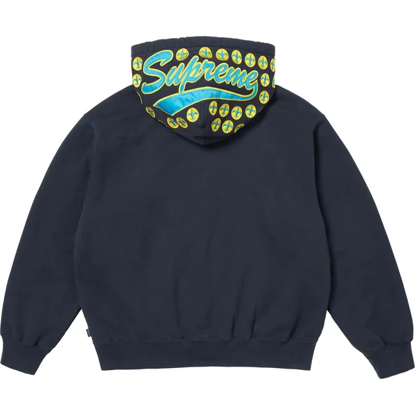 Supreme League Champs Zip Up Hooded Sweatshirt - Navy (front)