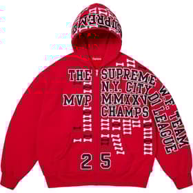 Supreme League Champs Zip Up Hooded Sweatshirt Red
