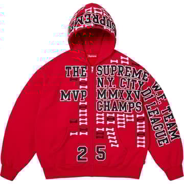 Supreme League Champs Zip Up Hooded Sweatshirt