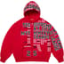 Supreme League Champs Zip Up Hooded Sweatshirt - Red (front)