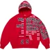 Supreme League Champs Zip Up Hooded Sweatshirt - Red (front)