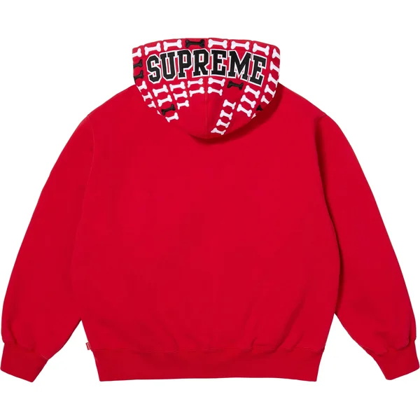 Supreme League Champs Zip Up Hooded Sweatshirt - Red (front)