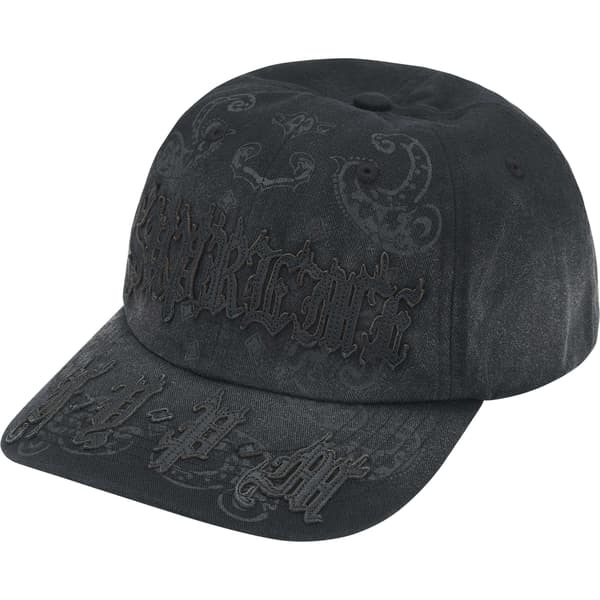 Supreme Leather Appliqué 6-Panel - Black (front)