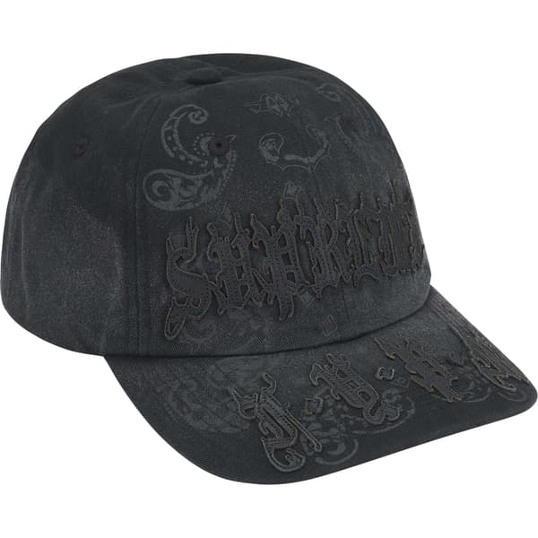Supreme Leather Appliqué 6-Panel - Black (front)