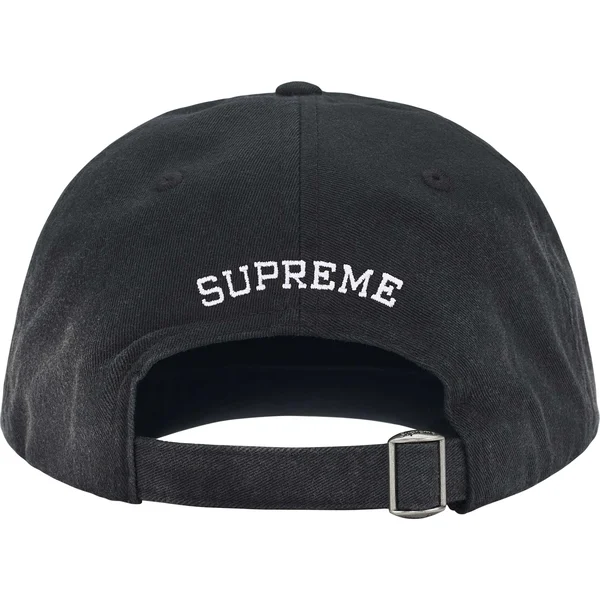 Supreme Leather Appliqué 6-Panel - Black (front)