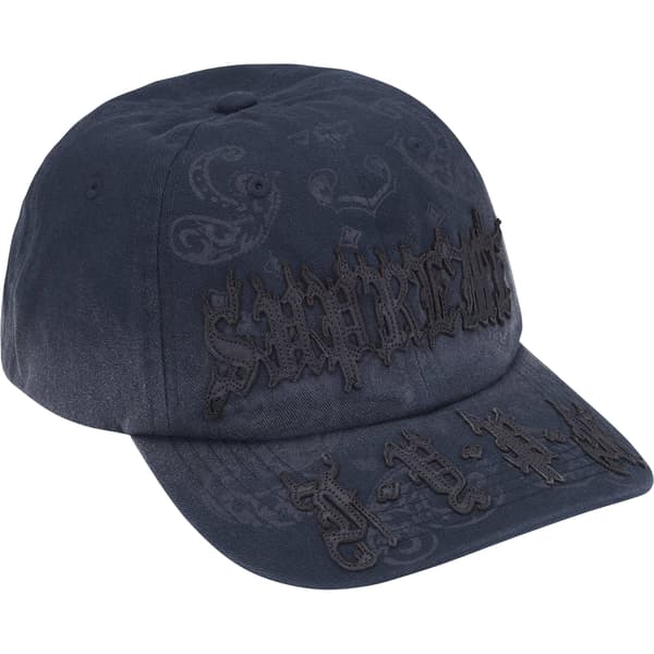 Supreme Leather Appliqué 6-Panel - Navy (front)